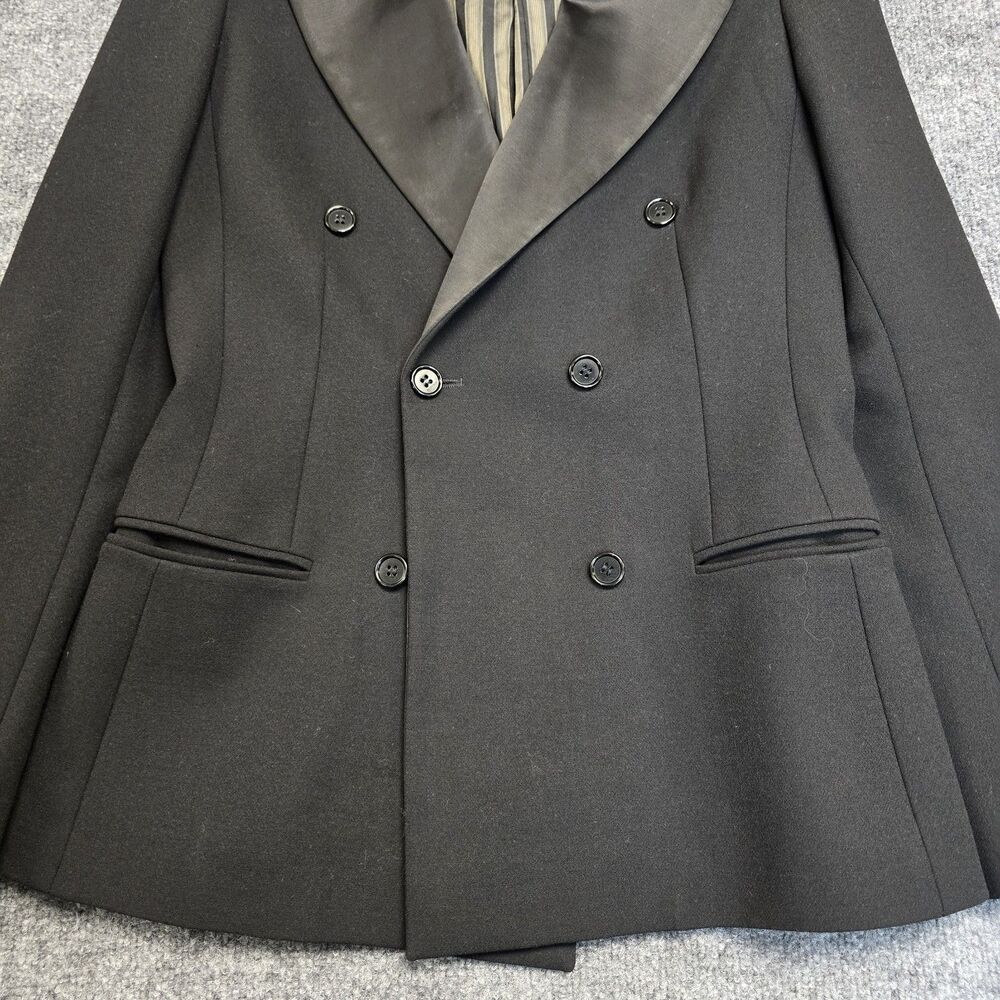 Etro Tuxedo Style Double Breasted Button Blazer Jacket Black Women's Sz EU 42 - Picture 3 of 11